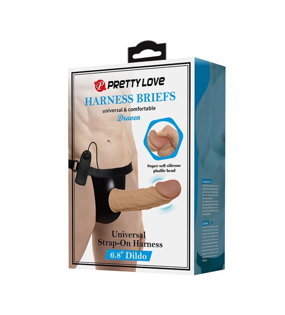 STRAP-ON Z WIBRACJĄ PRETTY LOVE HARNESS BRIEFS