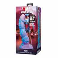 POWER MONSTERS ALIEN RIPPLED MONSTER SILICONE DILDO WITH SUCTION CUP