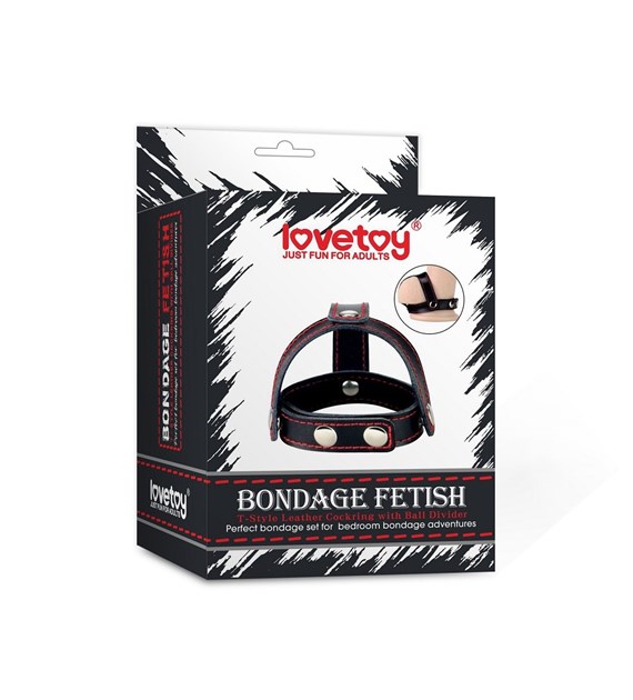 TSTYLE LEATHER COCKRING WITH BALL DIVIDER