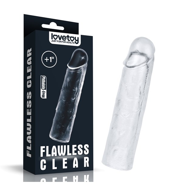 FLAWLESS CLEAR PENIS SLEEVE ADD 1''
