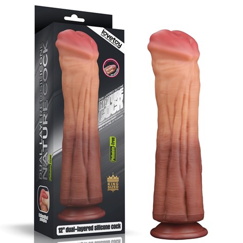 12'' DUAL LAYERED PLATINUM SILICONE COCK