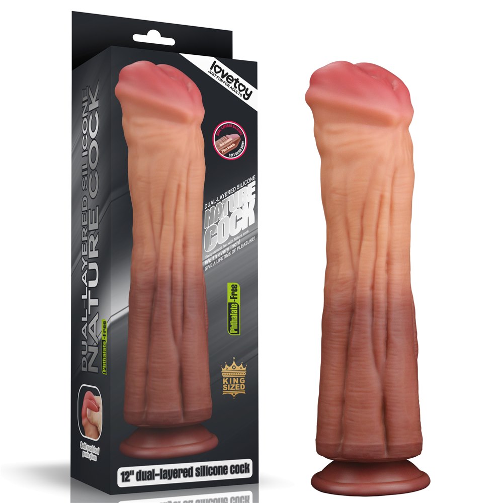 12'' DUAL LAYERED PLATINUM SILICONE COCK