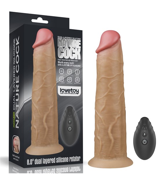 WIBRATOR 8.0'' DUAL LAYERED PLATINUM SILICONE ROTATOR