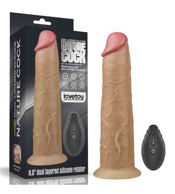 WIBRATOR 8.0'' DUAL LAYERED PLATINUM SILICONE ROTATOR