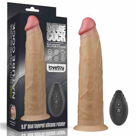 WIBRATOR 9.0'' DUAL LAYERED PLATINUM SILICONE ROTATOR
