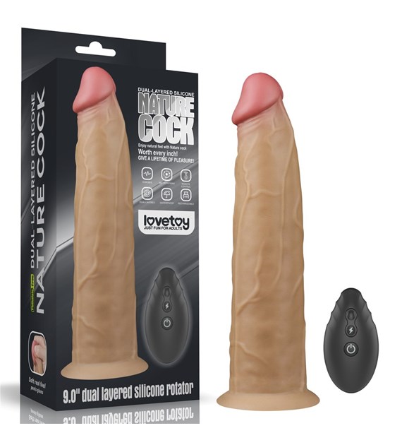 WIBRATOR 9.0'' DUAL LAYERED PLATINUM SILICONE ROTATOR