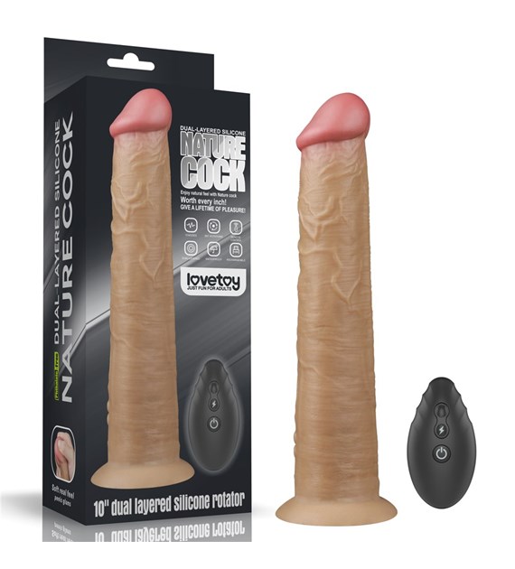 WIBRATOR 10'' DUAL LAYERED PLATINUM SILICONE ROTATOR