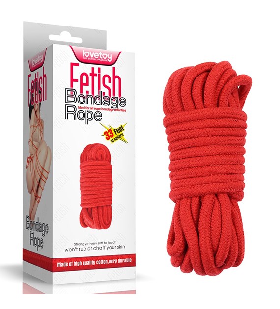 LINA FETISH BONDAGE ROPE 10M CZERWONA