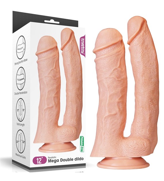 PODWÓJNE DILDO 12'' REALISTIC MEGA DOUBLE DILDO