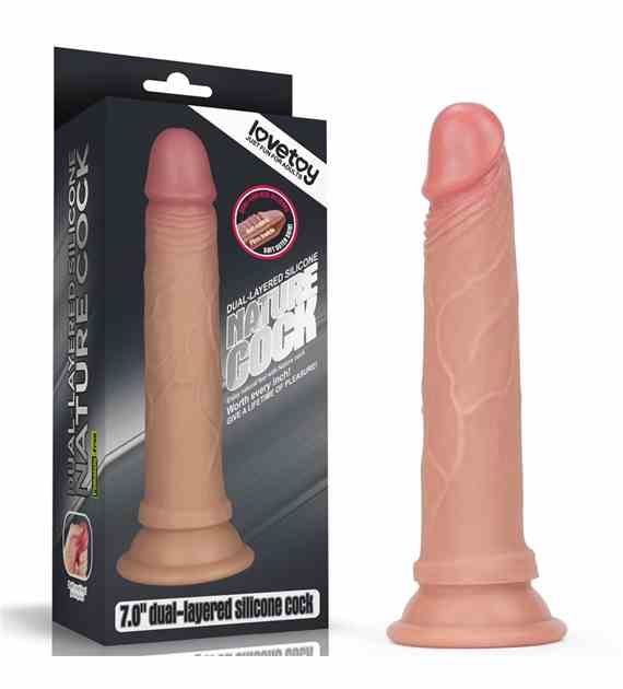 DILDO 7'' DUAL LAYERED PLATINUM SILICONE COCK
