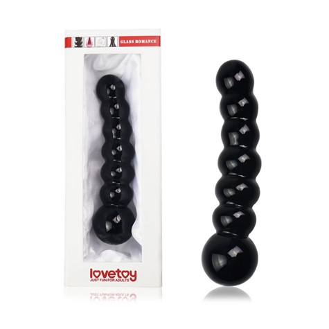 DILDO 6.8  GLASS ROMANCE BLACK