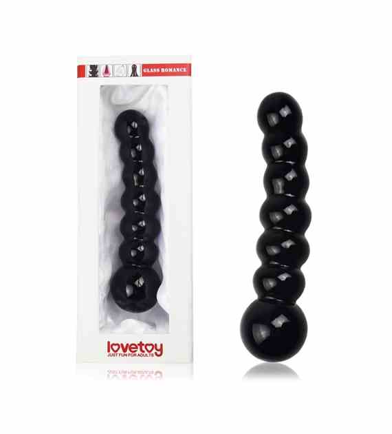DILDO 6.8  GLASS ROMANCE CZARNY