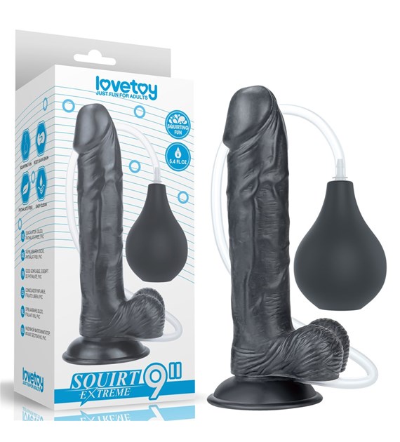 DILDO 9'' SQUIRT EXTREME DILDO – BLACK