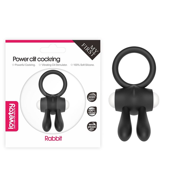 PIERŚCIEŃ POWER CLIT SILICONE COCKRING CZARNY