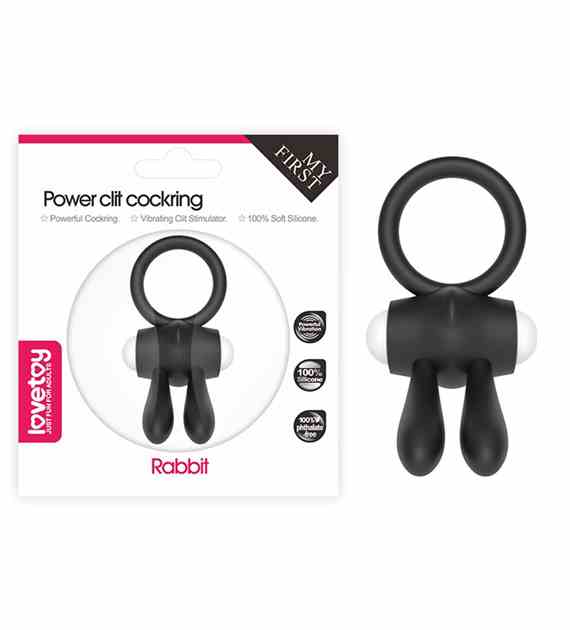 PIERŚCIEŃ POWER CLIT SILICONE COCKRING CZARNY