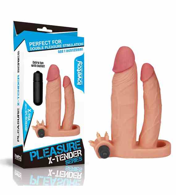 PRZEDŁUŻKA ADD 1  VIBRATING DOUBLE PENIS SLEEVE