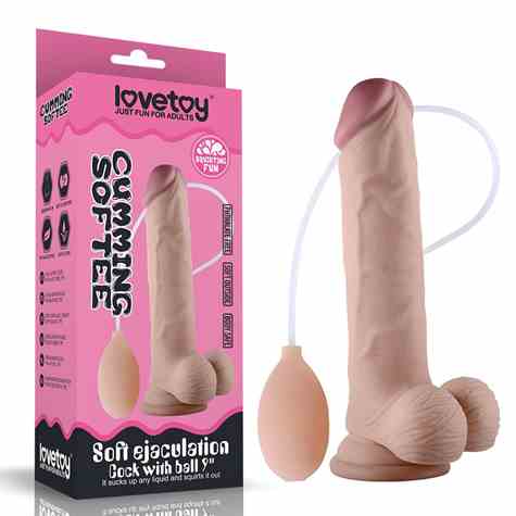 DILDO 9  SOFT EJACULATION COCK WITH BALL