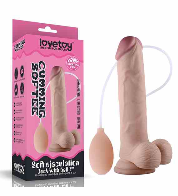 DILDO 9  SOFT EJACULATION COCK WITH BALL