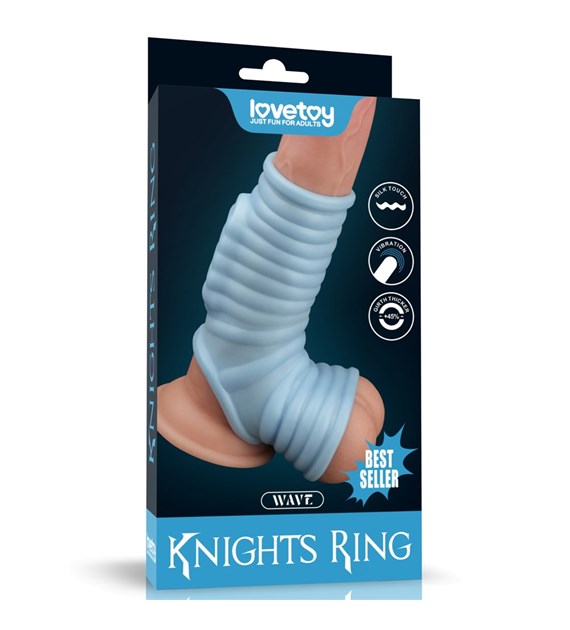 PIERŚCIEŃ VIBRATING WAVE KNIGHTS RING WITH SCROTUM SLEEVE