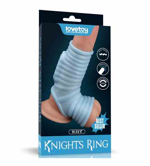 PIERŚCIEŃ VIBRATING WAVE KNIGHTS RING WITH SCROTUM SLEEVE