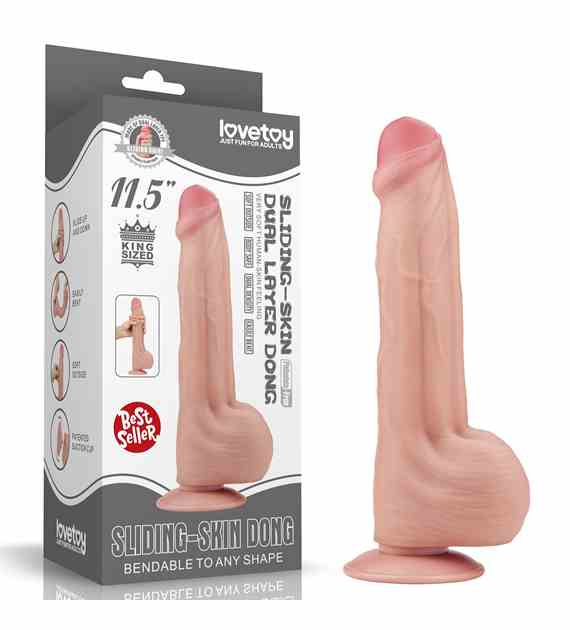 11.5'' KING SIZED SLIDING SKIN DUAL LAYER DONG