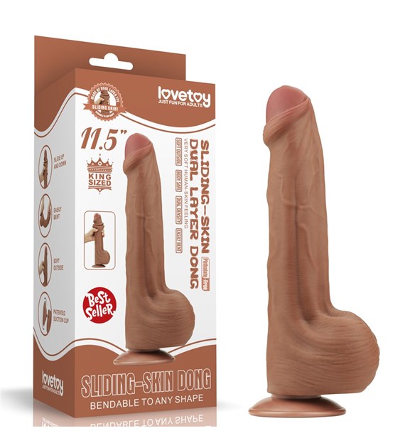 11.5'' KING SIZED SLIDING SKIN DUAL LAYER DONG