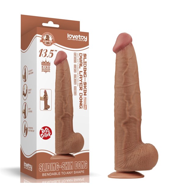 13.5'' KING SIZED SLIDING SKIN DUAL LAYER DONG