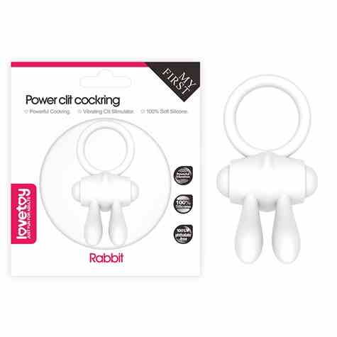PIERŚCIEŃ POWER CLIT SILICONE COCKRING BIAŁY