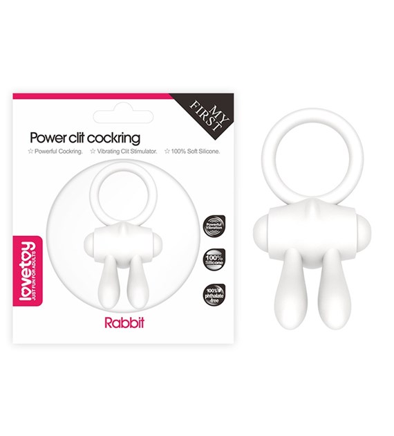 PIERŚCIEŃ POWER CLIT SILICONE COCKRING BIAŁY