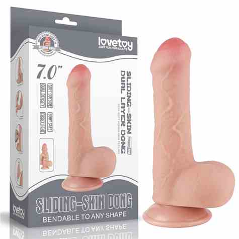 DILDO 7'' SLIDING SKIN DUAL LAYER DONG FLESH