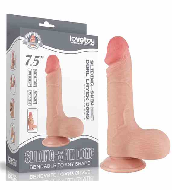 DILDO 7.5'' SLIDING SKIN DUAL LAYER DONG FLESH