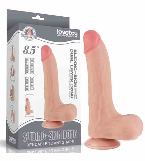 DILDO 8.5'' SLIDING SKIN DUAL LAYER DONG FLESH