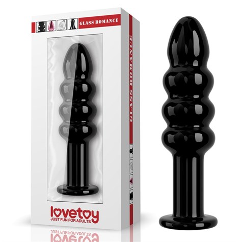 ANAL PLUG 5.5  GLASS ROMANCE BLACK