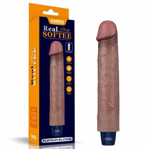 WIBRATOR 9  REAL SOFTEE VIBRATING DILDO