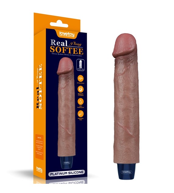 WIBRATOR 9  REAL SOFTEE VIBRATING DILDO