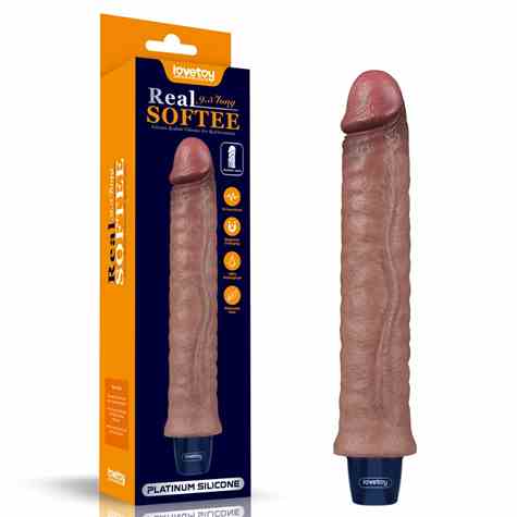 WIBRATOR 9.5  REAL SOFTEE VIBRATING DILDO