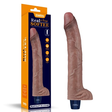 WIBRATOR 11  REAL SOFTEE VIBRATING DILDO