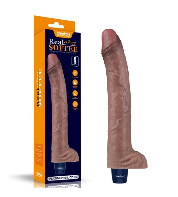 WIBRATOR 11  REAL SOFTEE VIBRATING DILDO