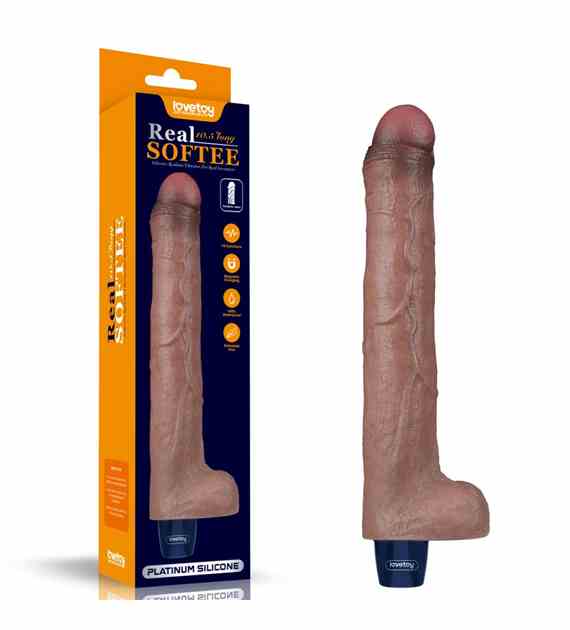 WIBRATOR 10.5  REAL SOFTEE VIBRATING DILDO