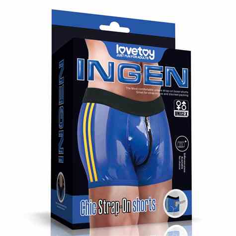 CHIC STRAP-ON SHORTS (28 - 31 CALI W PASIE) NIEBIESKI