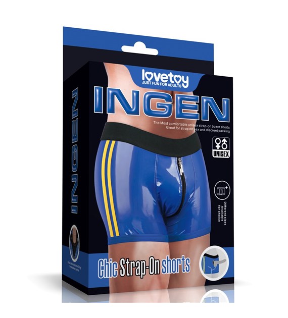 CHIC STRAP-ON SHORTS (32 - 35 CALI W PASIE) NIEBIESKI