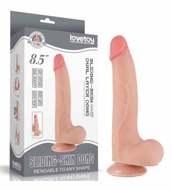 DILDO 8.5'' SLIDING SKIN DUAL LAYER DONG