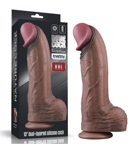 DILDO 13'' DUAL LAYERED SILICONE COCK XXL