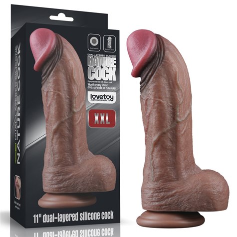 DILDO 11'' DUAL LAYERED SILICONE COCK XXL