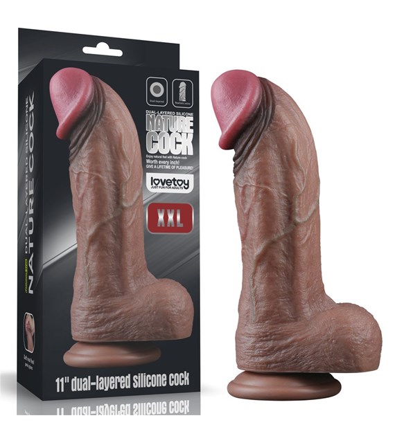 DILDO 11'' DUAL LAYERED SILICONE COCK XXL