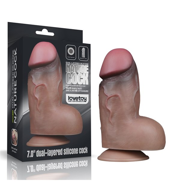 DILDO 7.0'' DUAL LAYERED PLATINUM SILICONE COCK