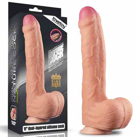 DILDO 11  DUAL LAYER PLATINUM SILICONE COCK