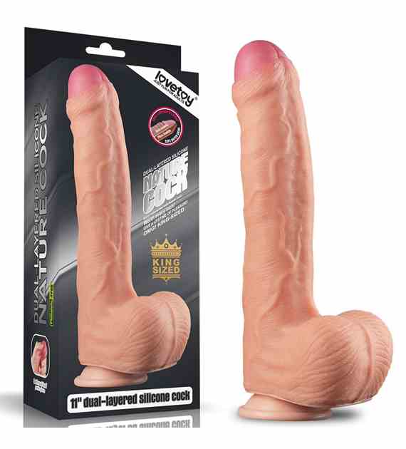 DILDO 11  DUAL LAYER PLATINUM SILICONE COCK