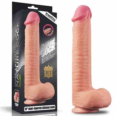 DILDO 12  DUAL LAYERED PLATINUM SILICONE COCK