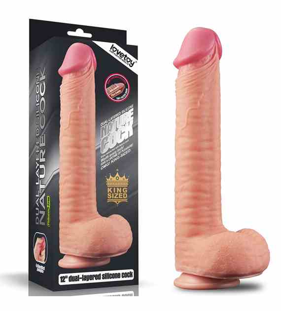 DILDO 12  DUAL LAYERED PLATINUM SILICONE COCK